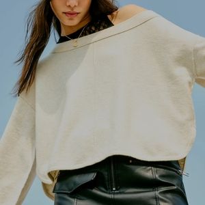 NWT Free People Oatmeal Heather Jamie Sweater XS